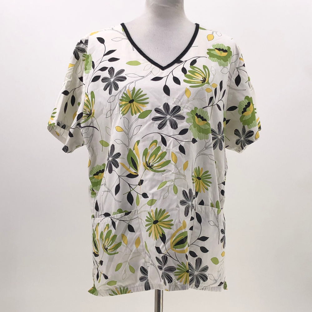 cherokee floral print scrub top sz XL
